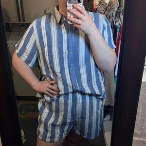 Old Navy Blue and White Striped Set